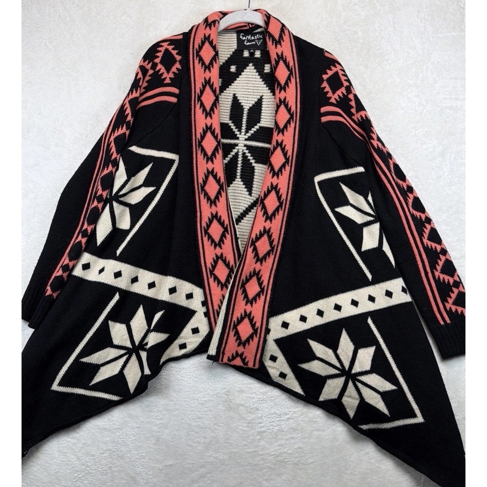 Fantastic Fawn Cardigan Womens M Southwestern Aztec Geometric Western Sweater